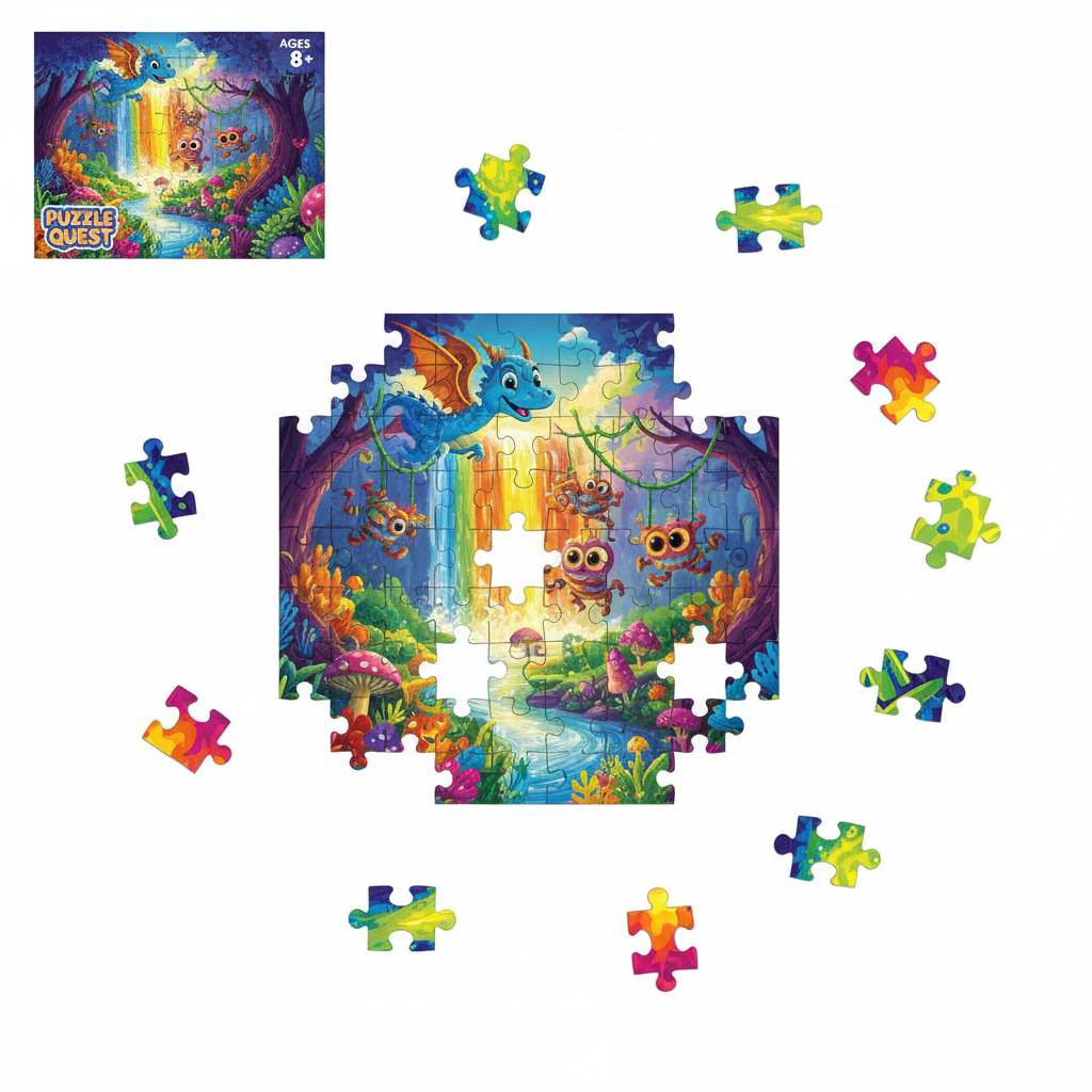 Colorful kids jigsaw puzzle for ages 8 and up